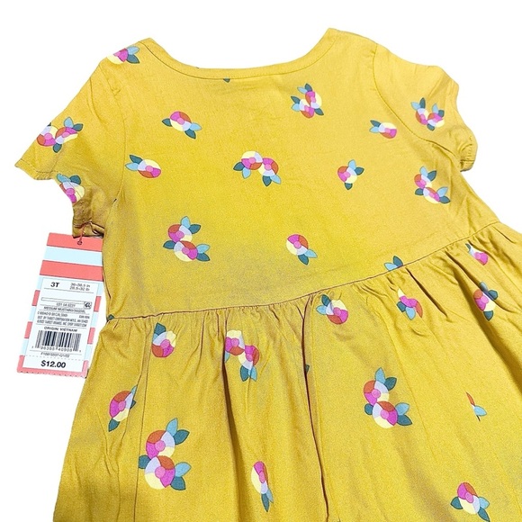 Cat & Jack Yellow Novelty Printed Floral Sun Dress Girls New with Tags 3T - Picture 5 of 5